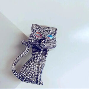 Varsales Women’s Cat Rhinestone Fashion Cuff Watch